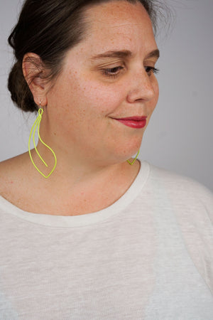 Fleur Statement Earrings in Neon Chartreuse