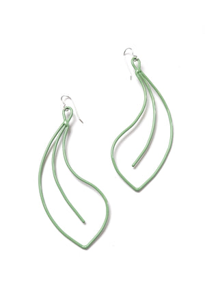 Fleur Statement Earrings in Pale Green