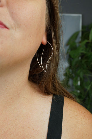 Flourish Threader Hoop Earrings in silver or gold-filled