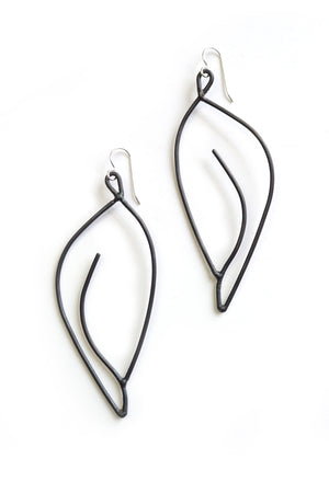 Galbe Statement Earrings in black steel, silver, or bronze