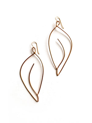 Galbe Statement Earrings in black steel, silver, or bronze