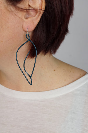 Galbe Statement Earrings in Deep Ocean - sample sale