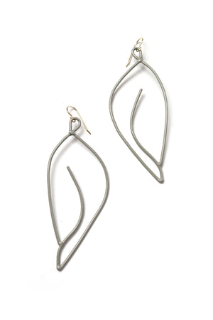 Galbe Statement Earrings in Stone Grey