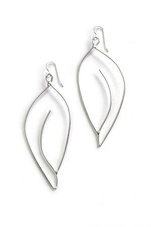 Galbe Statement Earrings in black steel, silver, or bronze