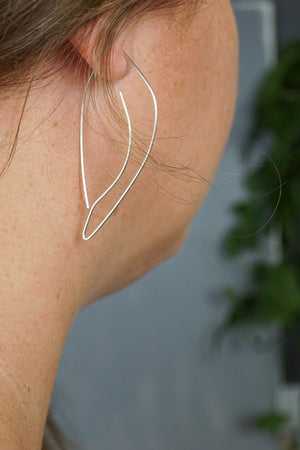 Galbe Threader Hoop Earrings in silver or gold-filled