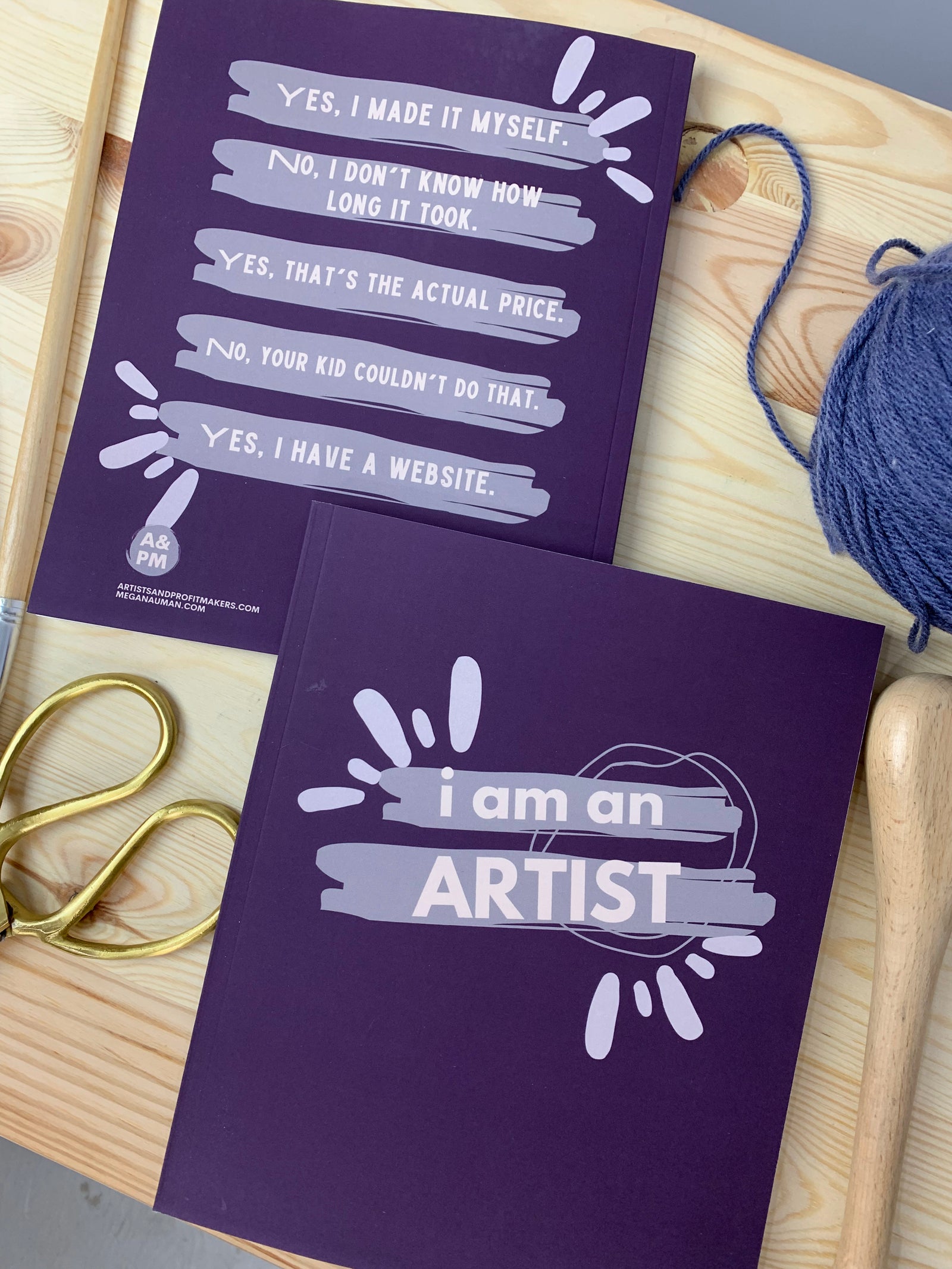 I am an artist large sketchbook in burgundy