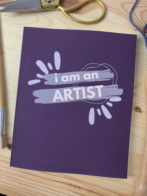 I am an artist large sketchbook in burgundy