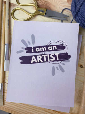 I am an artist large sketchbook in mauve