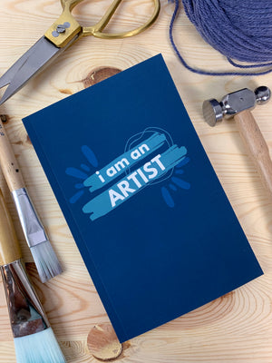 I am an artist notebook in blue