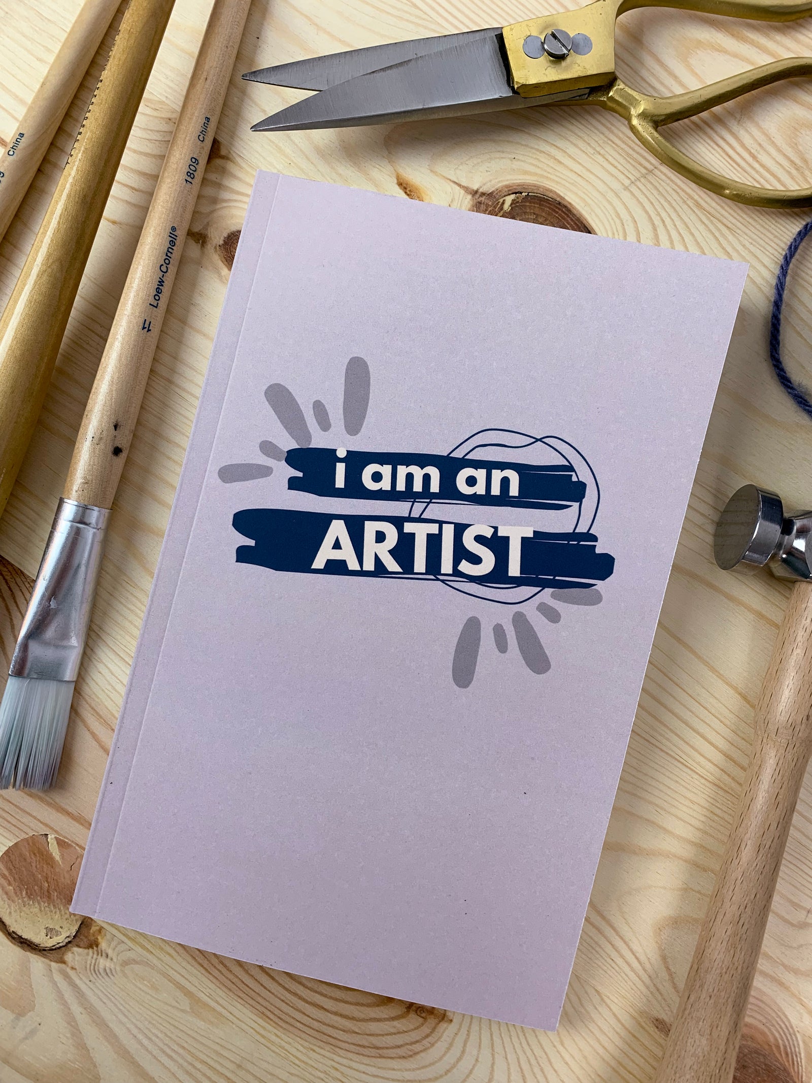 I am an artist notebook in mauve