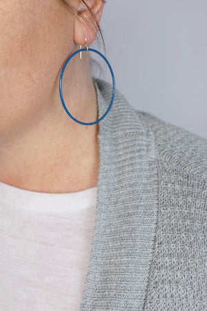 Large Evident Earrings in Azure Blue