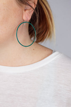 Large Evident Earrings in Emerald Green