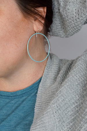 Large Evident Earrings in Faded Teal