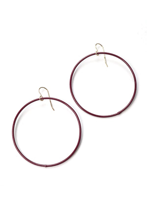 Large Evident Earrings in Lush Burgundy