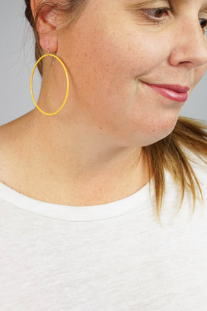 Large Evident Earrings in Saffron Yellow