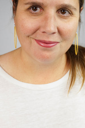 Large Evident Earrings in Saffron Yellow