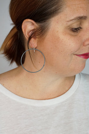 Large Evident Earrings in Storm Grey