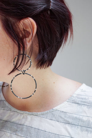 Zoe Earrings - Silver on Steel