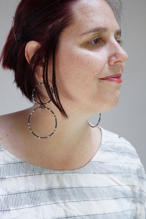 Zoe Earrings - Silver on Steel