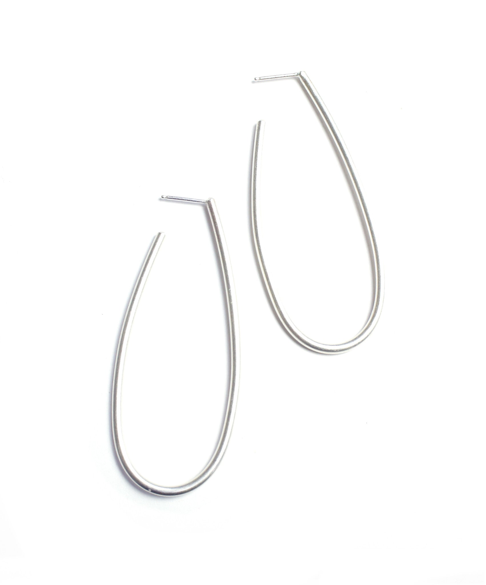 large petal hoop earrings in silver