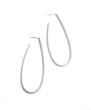 large petal hoop earrings in silver