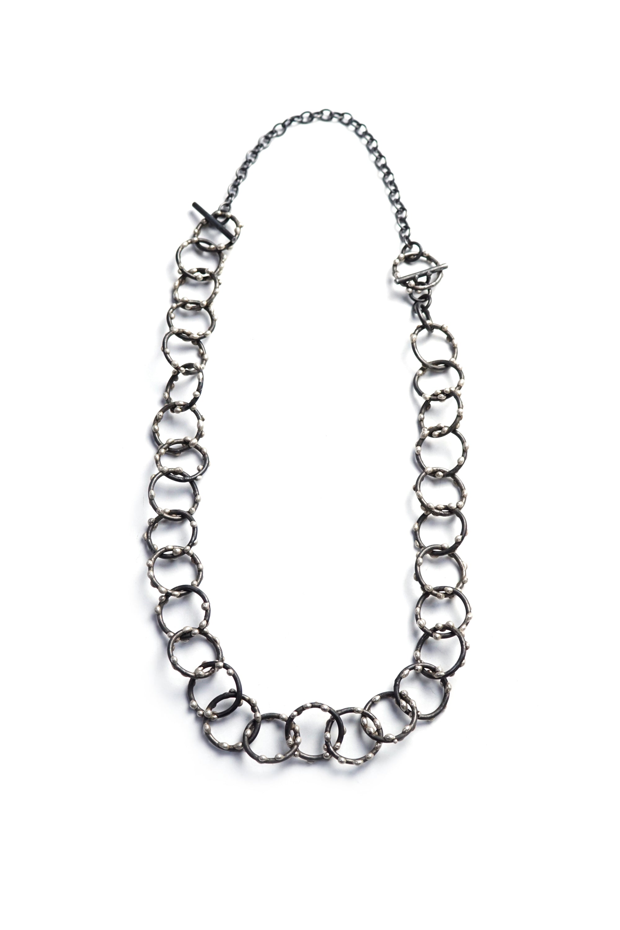 Mid-Length Amaranth Necklace - Silver on Steel