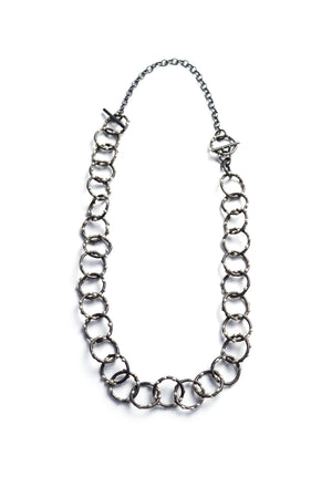 Mid-Length Amaranth Necklace - Silver on Steel