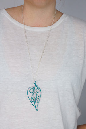 Ada Long Pendant in Bold Teal