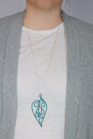 Ada Long Pendant in Bold Teal