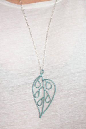 Ada Long Pendant in Faded Teal