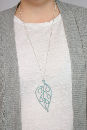 Ada Long Pendant in Faded Teal