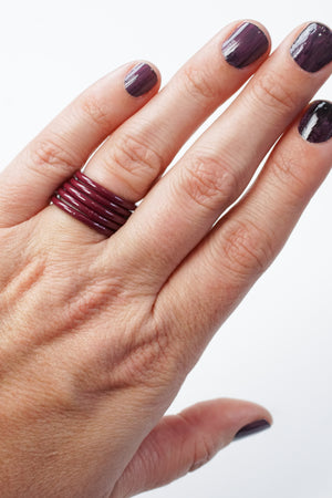 Stacking Ring in Lush Burgundy