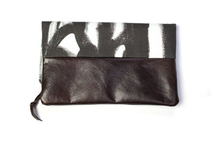 Magpie foldover clutch