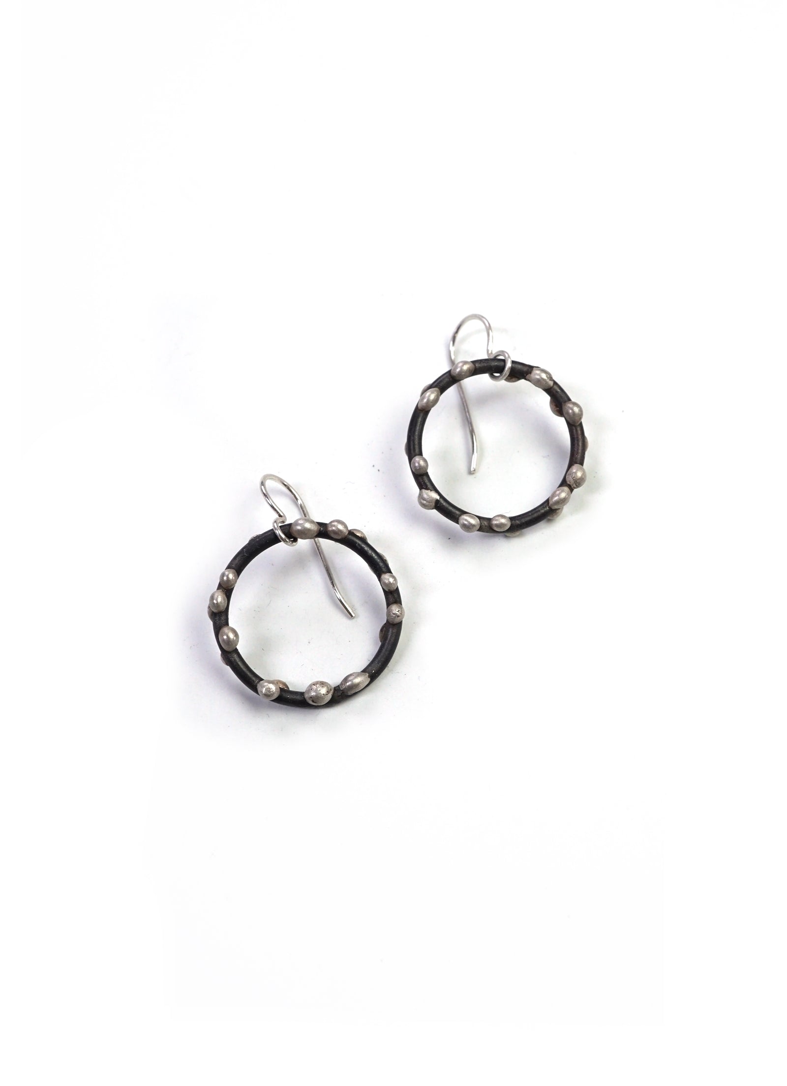 Medium Silver on Steel Circle Earrings - sample sale