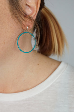 Medium Evident Earrings in Bold Teal