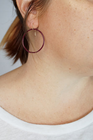 Medium Evident Earrings in Lush Burgundy