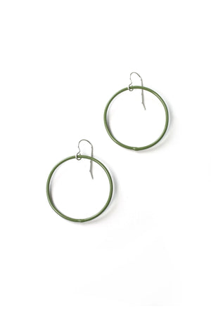 Medium Evident Earrings in Olive Green