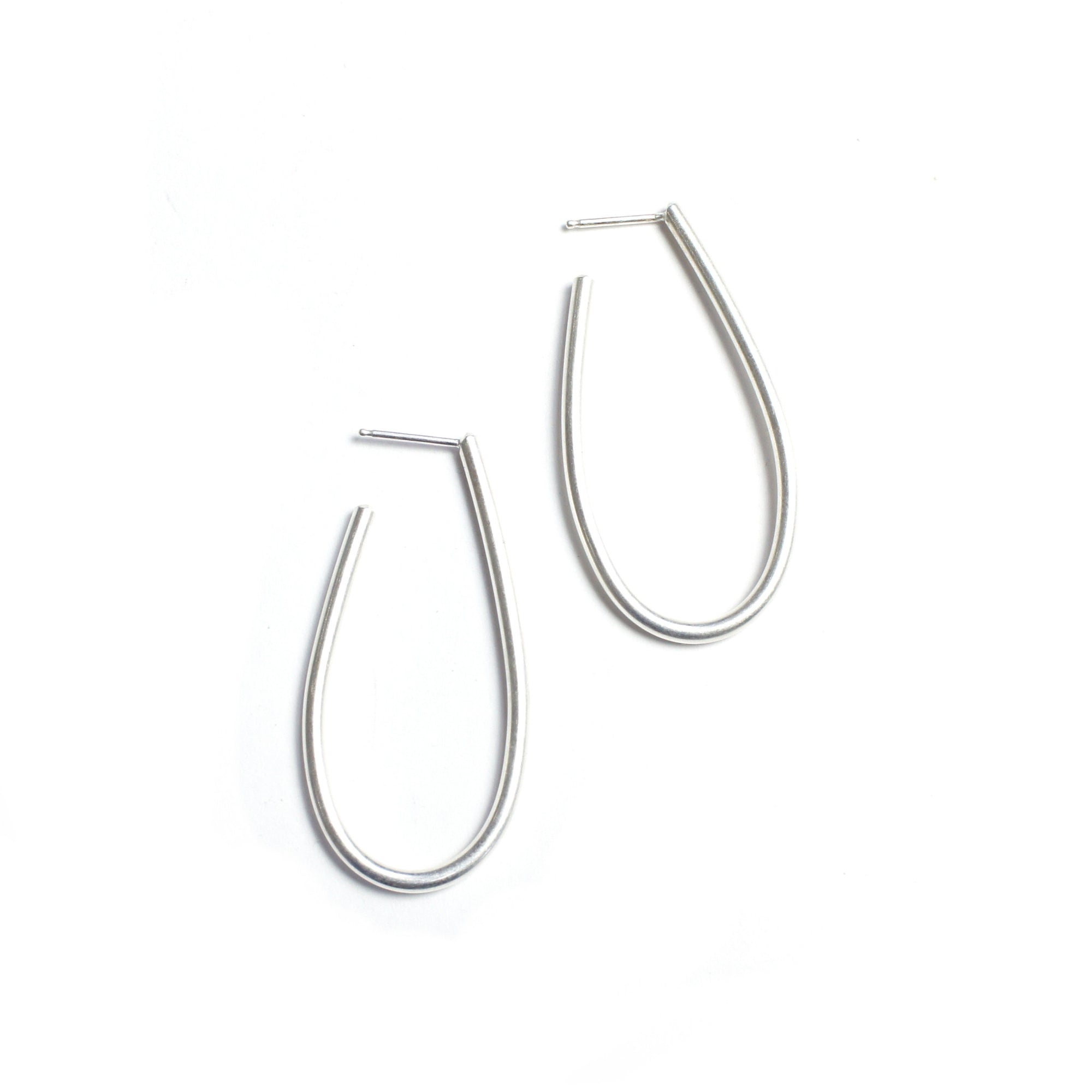 petal hoop earrings in silver