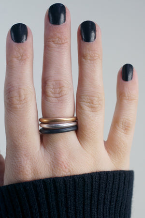 mixed metal stacking rings (set of three)