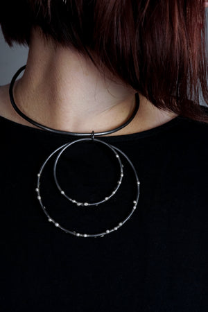 Bold Biala Collar Necklace - Silver on Steel