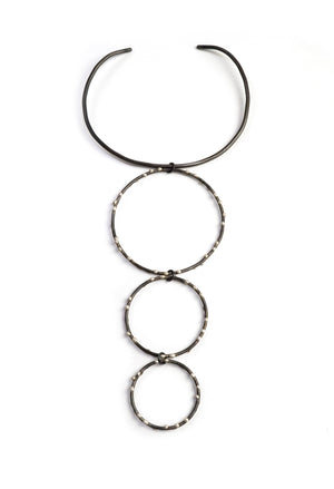 Bold DeFeo Collar Necklace - Silver on Steel