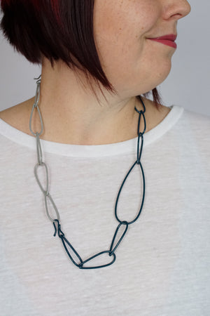 Modular Necklace in Deep Ocean and Stone Grey