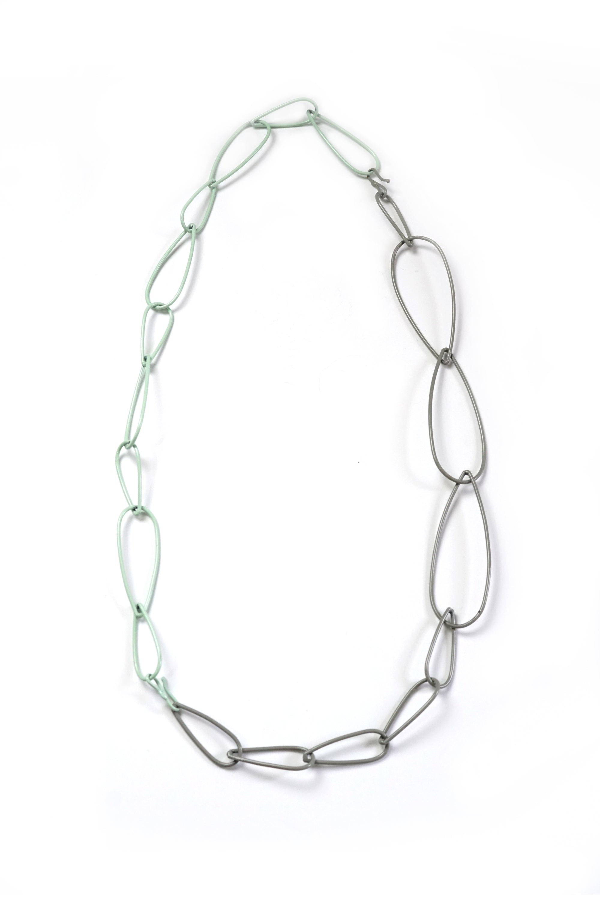 Modular Necklace in Soft Mint and Stone Grey