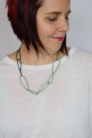 Modular Necklace in Pale Green and Deep Ocean