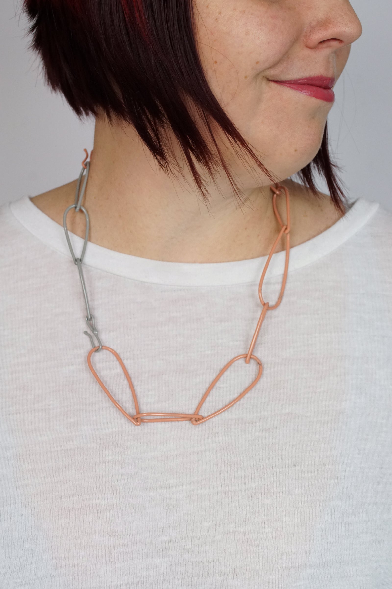 Modular Necklace in Dusty Rose and Stone Grey