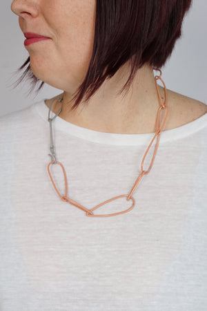 Modular Necklace in Dusty Rose and Stone Grey