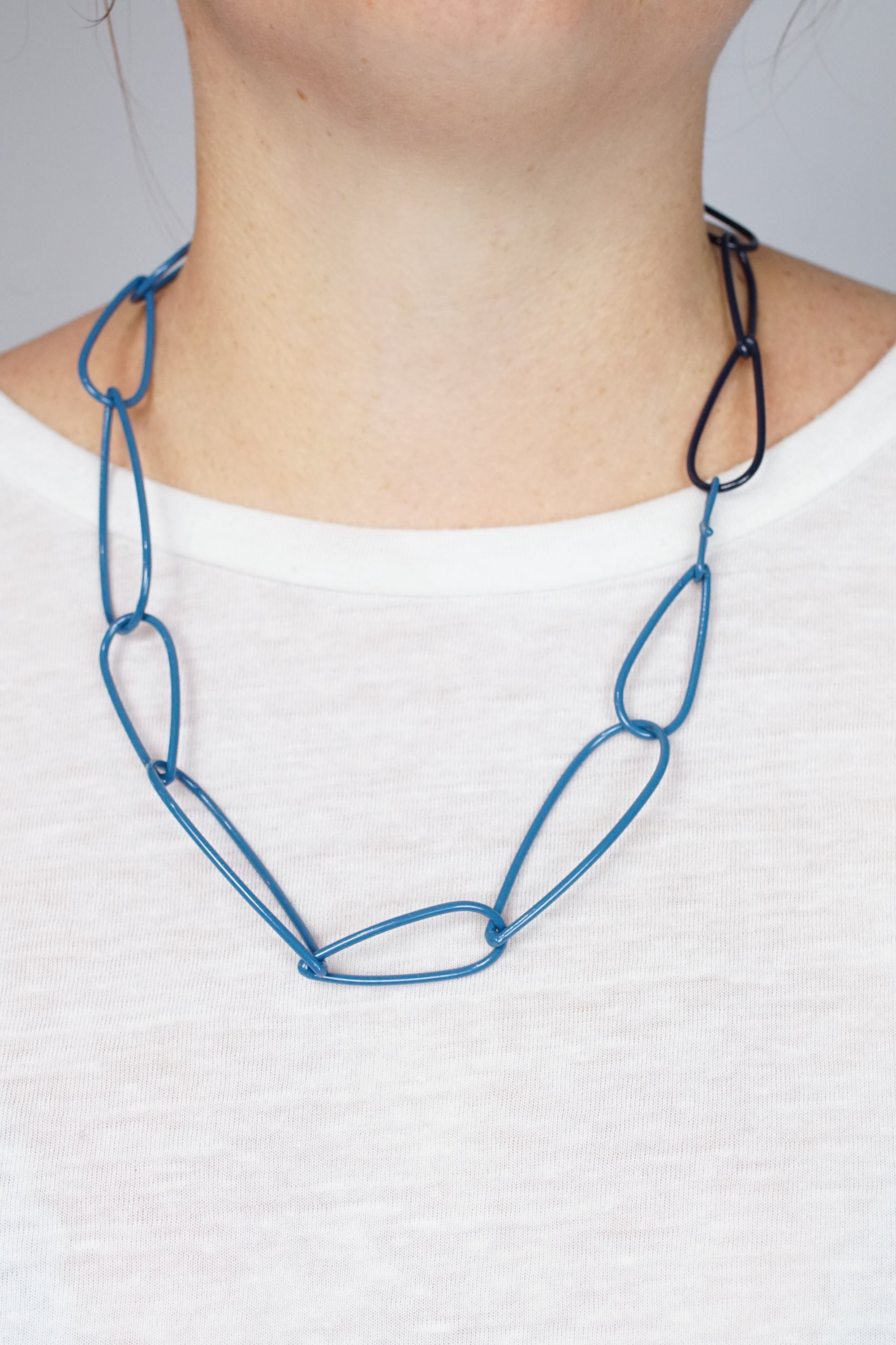 Modular Necklace in Azure Blue and Dark Navy