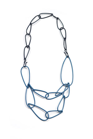 Modular Necklace in Azure Blue and Dark Navy