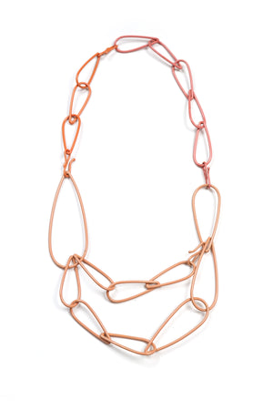 Modular Necklace in Dusty Rose, Desert Coral, and Light Raspberry