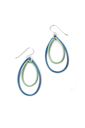 Nellie earrings in Azure Blue and Pale Green